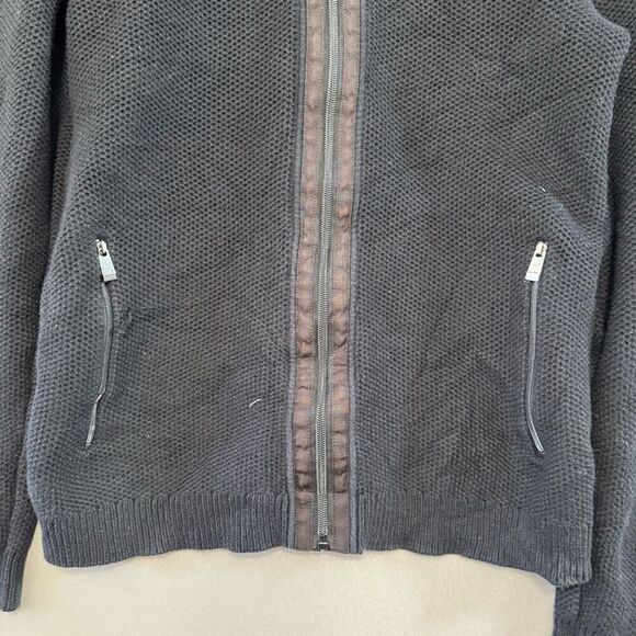 Calvin Klein Men’s Grey Zip Up Knit Sweater Size Small High Neck Cotton Blend - Picture 2 of 11